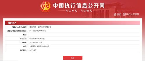 湛江市第一建筑工程新增被執行人信息引關注，舜元工程信息協同平臺凸顯行業風險預警功能